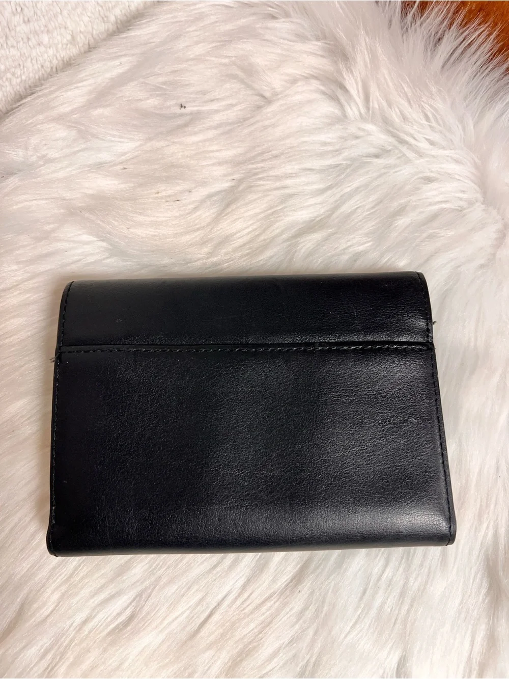 kate spade Black Leather Wallet with Gold Bar Accent